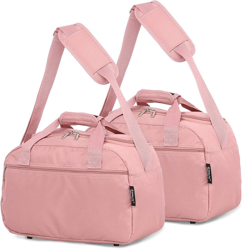 Aerolite (40x20x25cm) New and Improved 2023 Ryanair Maximum Size Holdall Cabin Luggage Under Seat Flight Holdall Bag ROSEGOLD