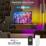 Smart LED Light Strips 5m Colour Changing Music Sync Mood Lights TV Glow Bedroom Living Room Ambiance Party Lighting with Alexa Google Home Bluetooth WiFi App & Remote Control Timer Function