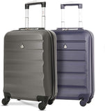 Aerolite (55x35x20cm) Lightweight Hard Shell Cabin Hand Luggage (x2 Set)