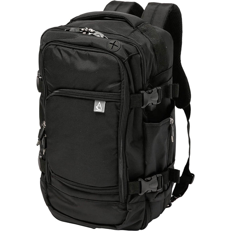 Aerolite Ryanair Maximum Size 40x20x25cm Hand Cabin Luggage Approved Shoulder Bag Backpack Rucksack Flight Bag with YKK Zippers, 40x25x20, Black