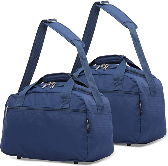 Aerolite (40x20x25cm) New and Improved 2023 Ryanair Maximum Size Holdall Cabin Luggage Under Seat Flight Holdall Bag NAVY