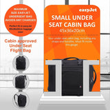 5 CITIES 45x36x20 New and Improved 2022 easyJet Maximum Size Holdall Cabin Luggage Under Seat Flight Bag, Black