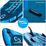 Aqua Spirit Inflatable Stand up Paddle Board SUP Barracuda Kayak Package | 10'6 x 31 x 6" | Adult Beginners/Experts | 150KG Limit | Seat, Paddle & Kayak Blade, Pump, Go Pro Mount, Bag, Change Mat