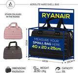 Aerolite Ryanair Maximum Size 40x20x25cm Hand Cabin Luggage Approved Hard Shell Travel Carry On Holdall Shoulder Under Seat Flight Bag 40x20x25 Black