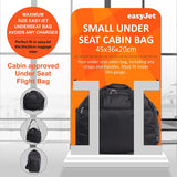 Aerolite 45x36x20 New and Improved 2022 easyJet Maximum Size Holdall Cabin Luggage Under Seat Flight Bag, (Black X 2)