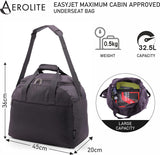 Aerolite New Winter 2022 Easyjet 45x36x20 Maximum Size Carry On Holdall Travel Duffel Bag Cabin Luggage Lightweight Under Seat Flight Bag with 5 Year Warranty, (Charcoal)