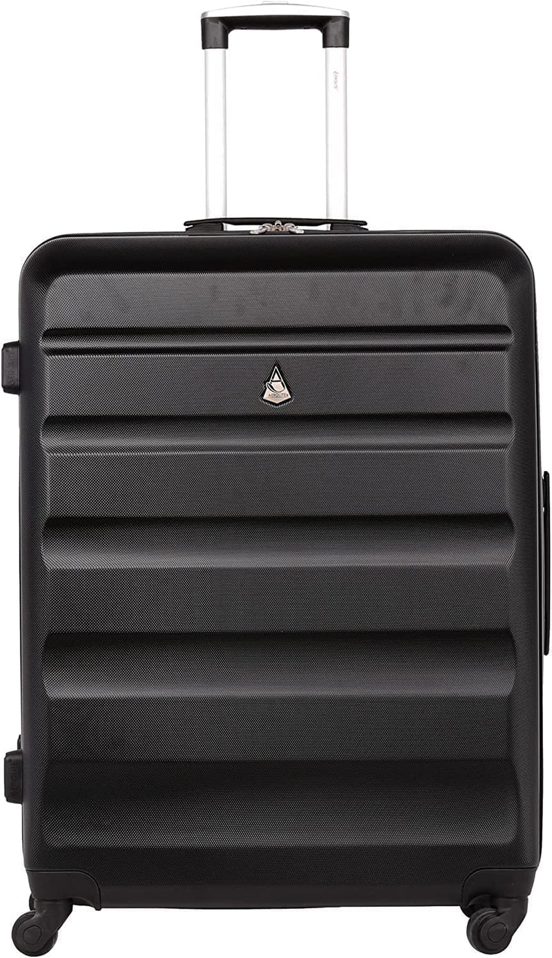 Aerolite Large 29in Lightweight Hard Shell 4 Wheel Travel Hold Checked Check in Luggage Suitcase Black
