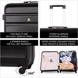Aerolite Large 29in Lightweight Hard Shell 4 Wheel Travel Hold Checked Check in Luggage Suitcase Black