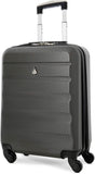 Aerolite 55x40x20 Ryanair Maximum Allowance 40L Lightweight Hard Shell Carry On Hand Cabin Luggage Suitcase with 4 Wheels - Also Approved for easyJet, British Airways, Jet2 and More (Charcoal)