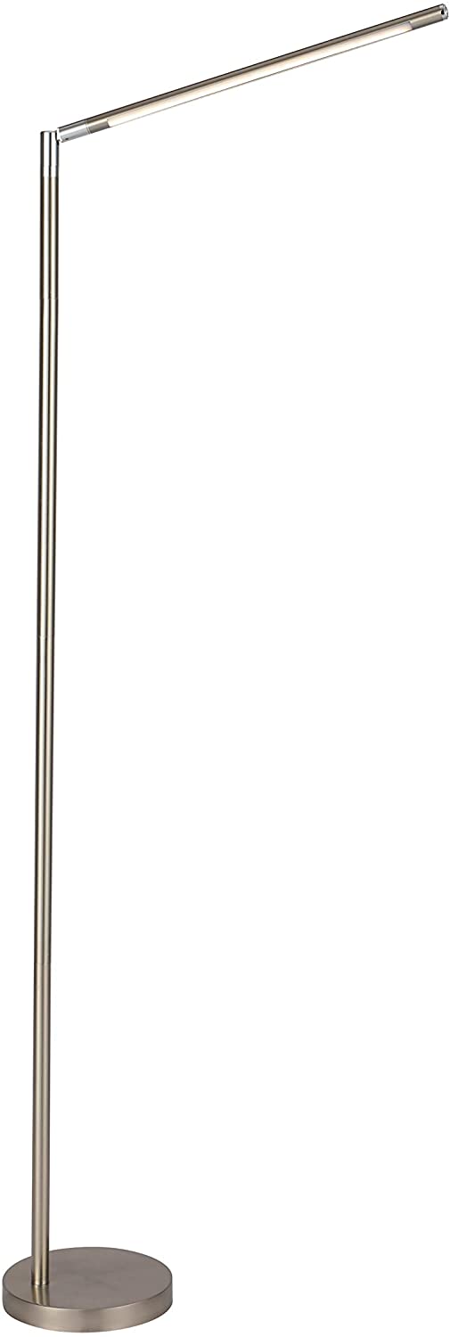 O&S Free Standing LED Floor Lamp Light , 3 Colour Temperatures & Dimmable Brightness Level - Floor Lamps for Reading Living Room Study Modern Silver