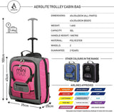 Aerolite MiniMAX Fits easyJet 45x36x20 New 2021 Hand Cabin Luggage Under Seat Trolley Backpack Carry On Cabin Hand Luggage Bag, 45x35x20cm, Pink