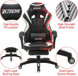 Olsen & Smith XTREME New and Improved 2022 Model Gaming Chair Ergonomic Office Desk PC Computer Recliner Swivel Chair Detachable Padded Head Rest Lumbar Support Cushion & Footrest (Black/White)