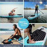 AQUA SPIRIT Inflatable Stand up Paddle Board SUP TEMPO Package | 10’6 x 32” x 6” | Adult Beginners/Experts | 120KG Limit | Paddle, Backpack, Pump, Go Pro Mount, Change Mat, Phone Case Green