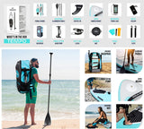 AQUA SPIRIT Inflatable Stand up Paddle Board SUP TEMPO Package | 10’6 x 32” x 6” | Adult Beginners/Experts | 120KG Limit | Paddle, Backpack, Pump, Go Pro Mount, Change Mat, Phone Case Green
