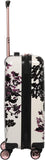 Aerolite 55x35x20cm Polycarbonate Hard Shell 4 Wheel Travel Carry On Hand Cabin Luggage Suitcase, Black Floral