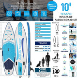 AQUA SPIRIT Inflatable Stand up Paddle Board SUP TEMPO Package | 10’ x 32” x 5” | Adult Beginners/Experts | 115KG Limit | Paddle, Backpack, Pump, Go Pro Mount, Change Mat, Phone Case