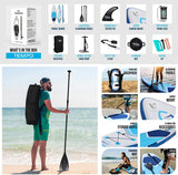 AQUA SPIRIT Inflatable Stand up Paddle Board SUP TEMPO Package | 10’ x 32” x 5” | Adult Beginners/Experts | 115KG Limit | Paddle, Backpack, Pump, Go Pro Mount, Change Mat, Phone Case