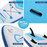 AQUA SPIRIT Inflatable Stand up Paddle Board SUP TEMPO Package | 10’ x 32” x 5” | Adult Beginners/Experts | 115KG Limit | Paddle, Backpack, Pump, Go Pro Mount, Change Mat, Phone Case