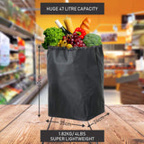 Hoppa 47L Lightweight Shopping Trolley, Hard Wearing & Foldaway for Easy Storage with 3 Years Guarantee Black Set of 2