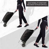 Hoppa 47L Lightweight Shopping Trolley, Hard Wearing & Foldaway for Easy Storage with 3 Years Guarantee Black Set of 2