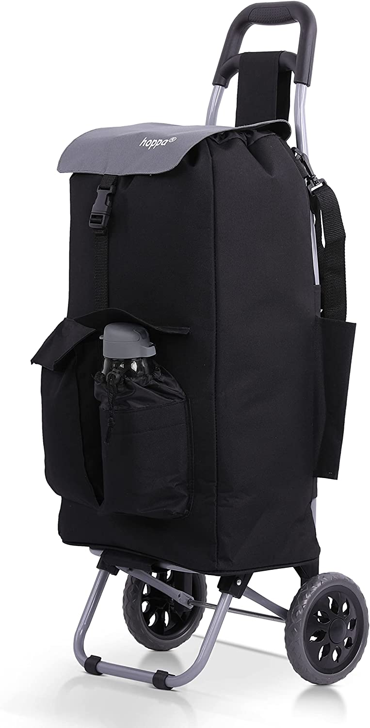 Hoppa Fully Insulated Lightweight 2022 Model 2 Wheeled Large 42Litre Capacity Shopping Trolley Bag 95cm, 2.1kg with Shoulder Strap