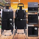 Hoppa Fully Insulated Lightweight 2022 Model 2 Wheeled Large 42Litre Capacity Shopping Trolley Bag 95cm, 2.1kg with Shoulder Strap