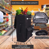 Hoppa Fully Insulated Lightweight 2022 Model 2 Wheeled Large 42Litre Capacity Shopping Trolley Bag 95cm, 2.1kg with Shoulder Strap
