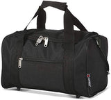 Set of 4 Hand Luggage Set Including 2X Ryanair Cabin Approved 55x40x20cm Trolley Bag & 2X Ryanair Maximum 40x20x25Holdall Under Seat Flight Bag (Black + Black)
