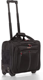 Aerolite Ryanair Priority Boarding, Easyjet Plus, BA, WizzPriority, Jet2 Approved Rolling Padded Laptop Case Bag 2 Wheels - Fits up to 15.6", Overnight Trolley Business Hand Cabin Luggage Case (Black)