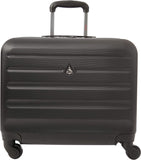 Aerolite Hard Shell Rolling Padded Laptop Case Bag on 4 Wheels - Fits up to 15.6", Overnight Trolley Business Hand Cabin Luggage Case Black