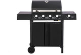 Olsen & Smith 4+1 Gas Burner Garden Outdoor BBQ Barbecue Grill 4 Burners with Side Burner Hotplate & Storage 2 Wheels - Black