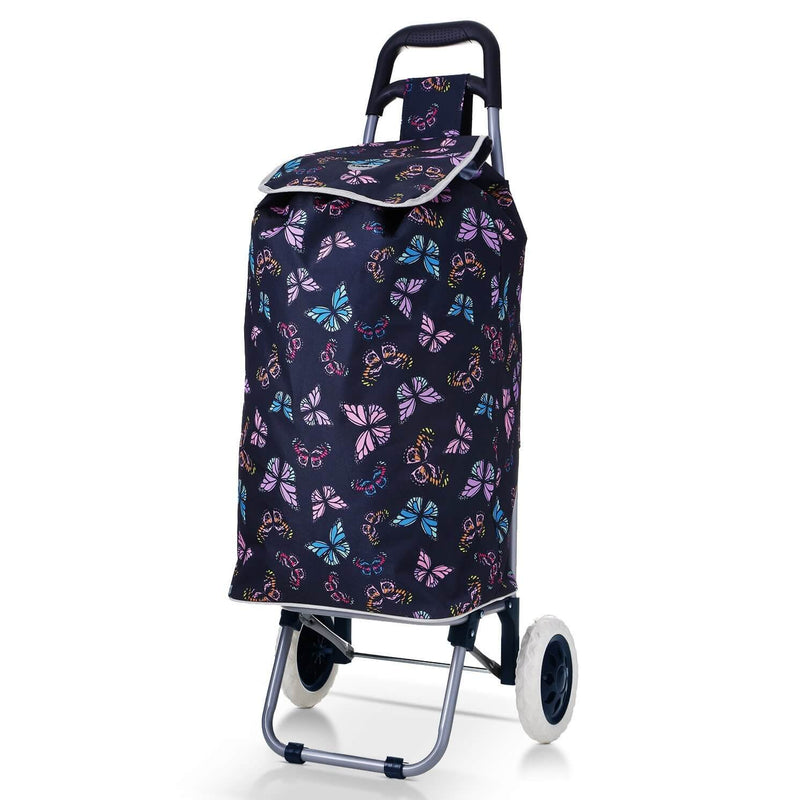 Hoppa Mini 47L (60x33x24cm) Lightweight Wheeled Shopping Trolley, 2021 Model, Hard Wearing & Foldaway for Easy Storage With 1 years Guarantee