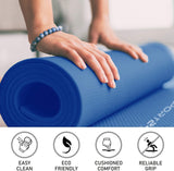 Sport24 Yoga Mat NBR Non-slip Multipurpose- Pilates, Ab workouts, Stretching, Push ups, Gymnastics- 183cm X 62cm X 1cm with Carry Strap- Men/Women