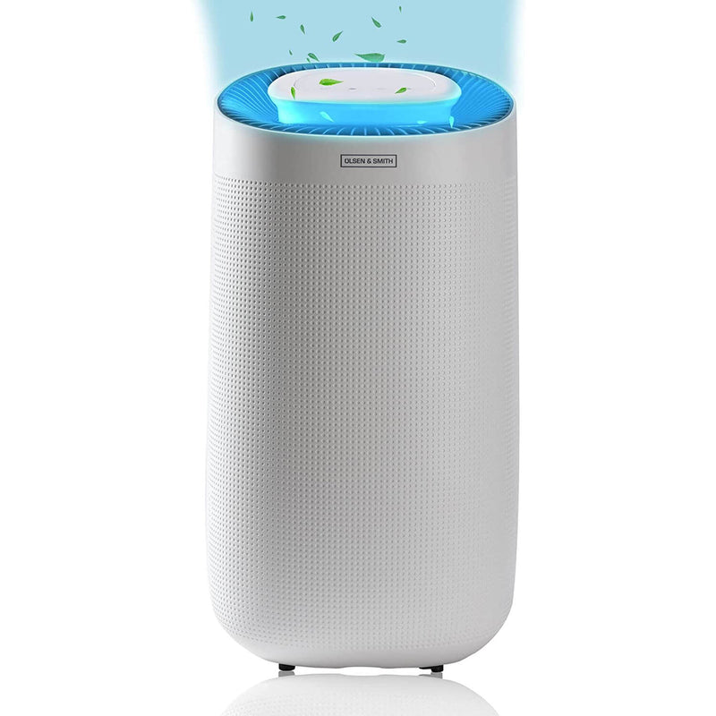 Olsen & Smith 12L/Day Portable Electric Dehumidifier for Home Damp Bedroom Kitchen Bathroom Garage Basement with 3L Tank & 2m Drain Hose - Packed Direct UK