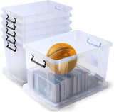 Olsen & Smith Large Clear Plastic Storage Container Boxes Tubs with Lid , Clip Locked Stackable and Nestable BPA Free