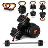 SPORT24 Adjustable Dumbbells Set 28KG, Multifunctional Free Weights Dumbbells Kettlebell Barbell for Starter Bodybuilding Fitness Training Home Gym Workout Exercise For Men and Women - Packed Direct UK
